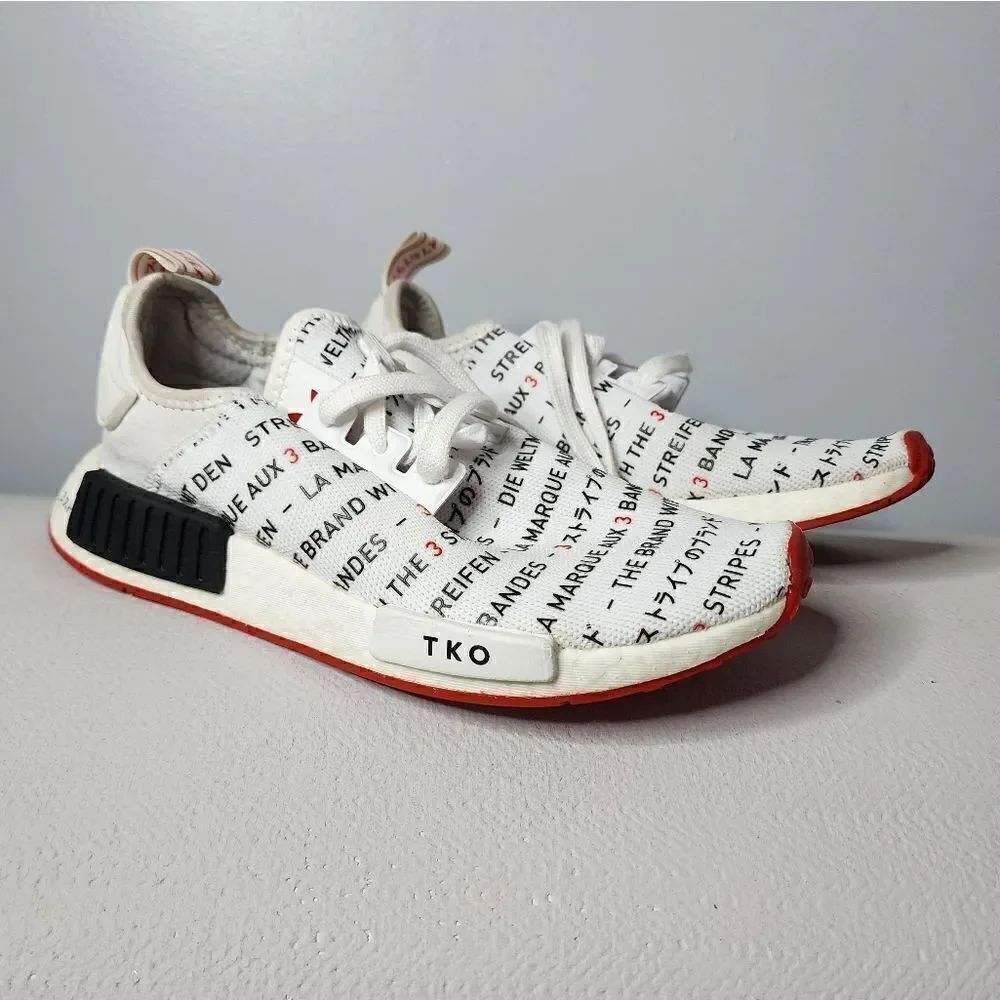 Adidas NMD R1 White / Black / Red Women's Shoes Size 6.5